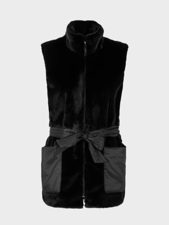 Marc Cain Sports Coats and Jackets Marc Cain Additions Black Faux Fur Gilet TA 37.03 W76 COL 900 izzi-of-baslow