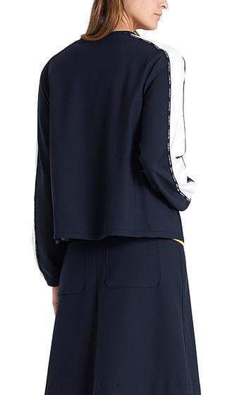 Marc Cain Sports Coats and Jackets Marc Cain Sports Blouson Jacket with striped Inserts Navy PS 31.29 W26 395 izzi-of-baslow