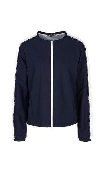 Marc Cain Sports Coats and Jackets Marc Cain Sports Blouson Jacket with striped Inserts Navy PS 31.29 W26 395 izzi-of-baslow