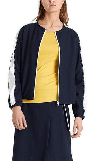 Marc Cain Sports Coats and Jackets Marc Cain Sports Blouson Jacket with striped Inserts Navy PS 31.29 W26 395 izzi-of-baslow