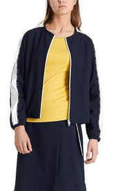 Marc Cain Sports Coats and Jackets Marc Cain Sports Blouson Jacket with striped Inserts Navy PS 31.29 W26 395 izzi-of-baslow