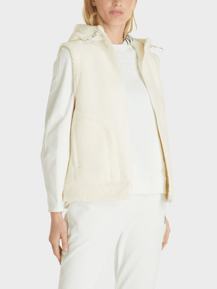 Marc Cain Sports Coats and Jackets Marc Cain Sports Off White Cosy Fleece Gilet TS 37.05 J59 COL 110 izzi-of-baslow
