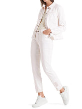 Marc Cain Sports Coats and Jackets Marc Cain Sports Off White Denim Jacket In Sustainable Cotton With Fringe Detail QS 31.03 D02 110 Y izzi-of-baslow