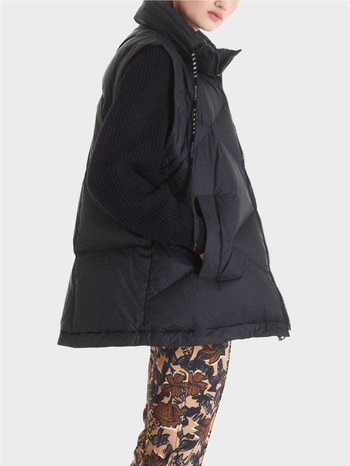 Marc Cain Sports Coats &amp; Jackets Marc Cain Sports Quilted Navy Down Jacket with Detachable Sleeves TS 12.05 W05 COL 395 izzi-of-baslow