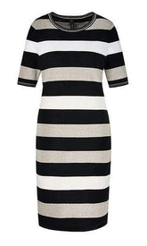 Marc Cain Sports Dress Marc Cain Sports Striped Knitted Dress PS 21.14 M01 izzi-of-baslow