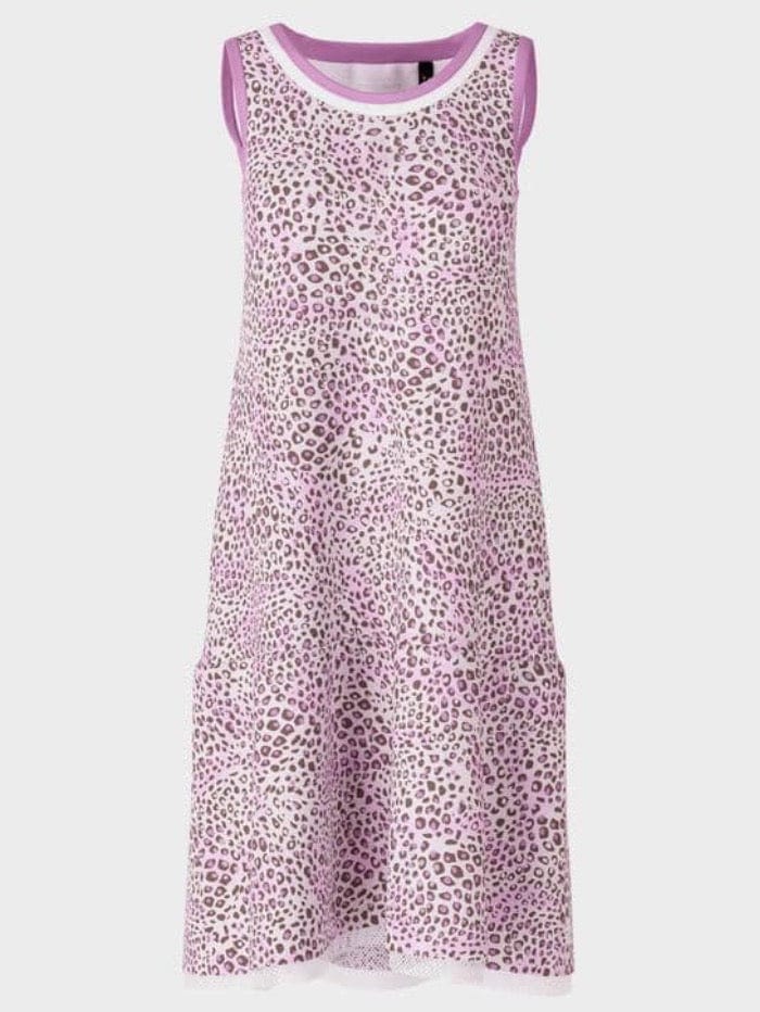 Marc Cain Sports Dresses Marc Cain Sports Purple Leopard Print Lace Dress SS 21.34 J18 COL 720 izzi-of-baslow