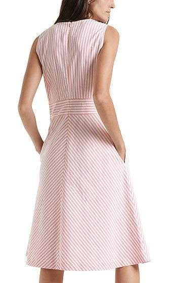 Marc Cain Sports Dresses Marc Cain Sports Striped Summer Pink and White Striped Dress  NS 21.30 W42 izzi-of-baslow