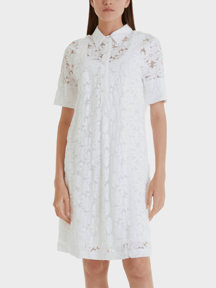 Marc Cain Sports Dresses Marc Cain Sports White Floral Lace Dress SS 21.37 J17 COL 100 izzi-of-baslow