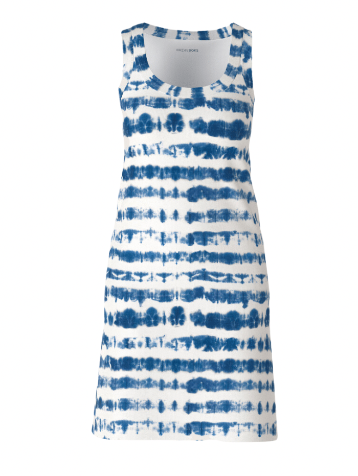 Marc Cain Sports Dresses Marc Cain Sports White with Blue Tie Dye Dress US 21.38 J26 COL 395 izzi-of-baslow