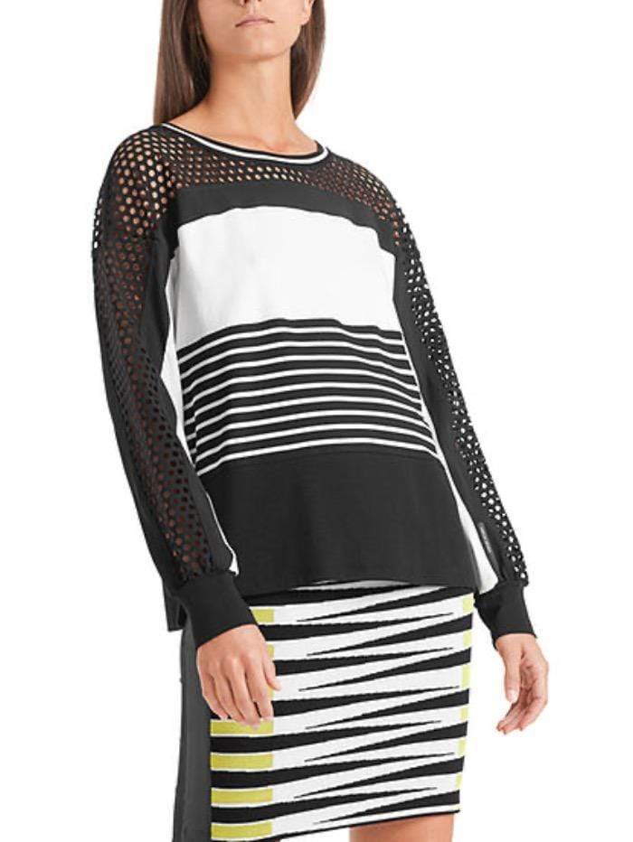 Marc Cain Sports Jumper Marc Cain Sports Black and White Top QS 48.46 J79 910 Y izzi-of-baslow