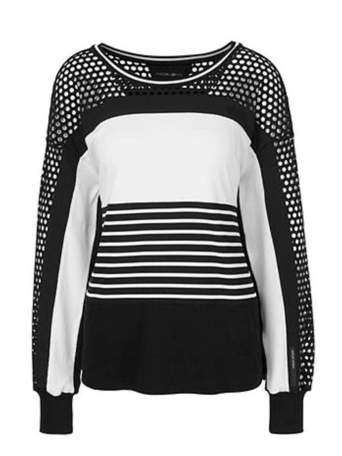 Marc Cain Sports Jumper Marc Cain Sports Black and White Top QS 48.46 J79 910 Y izzi-of-baslow