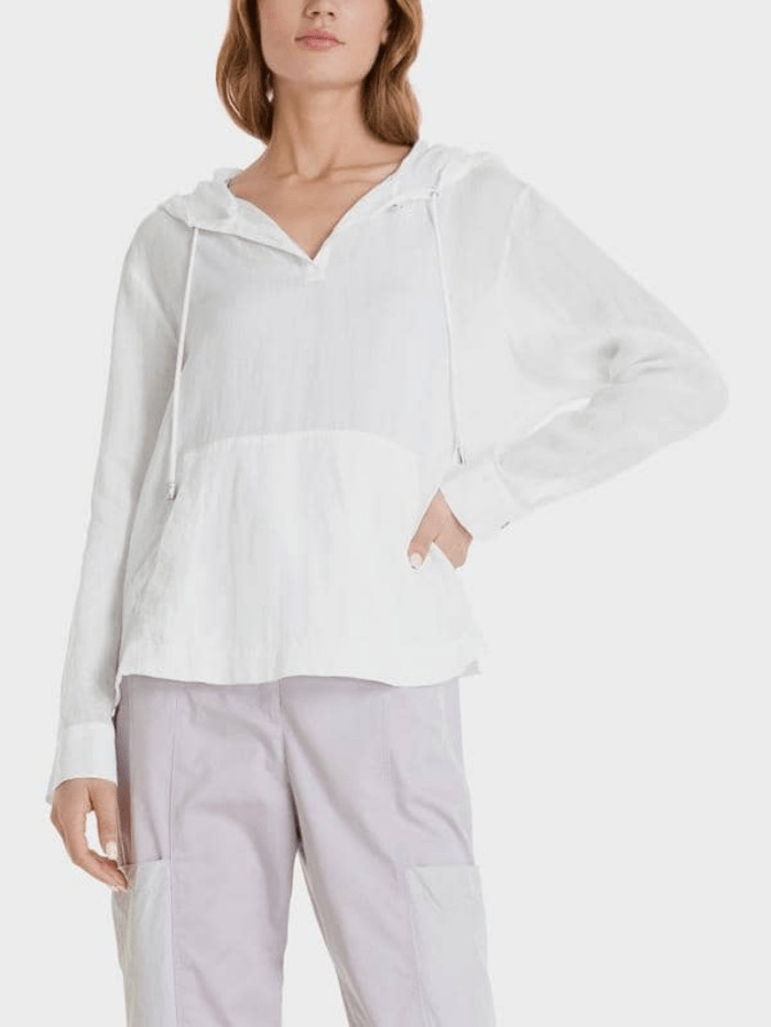 Marc Cain Sports Jumper Marc Cain Sports White Hooded Top SS 55.15 W96 COL 100 izzi-of-baslow