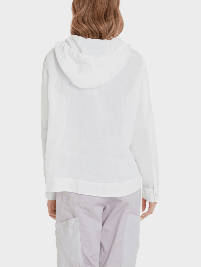 Marc Cain Sports Jumper Marc Cain Sports White Hooded Top SS 55.15 W96 COL 100 izzi-of-baslow