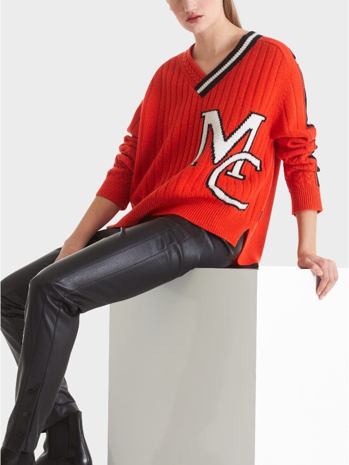 Marc Cain Sports Knitwear Marc Cain Sports Orange College Style Sweater TS 41.24 M78 COL 490 izzi-of-baslow