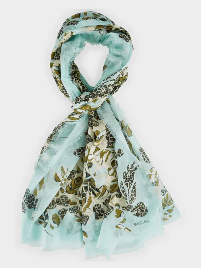 Marc Cain Sports Scarf One Size / 501 Marc Cain Sports Tiffany Blue Printed Scarf US B4.12 Z04 COL 501 izzi-of-baslow