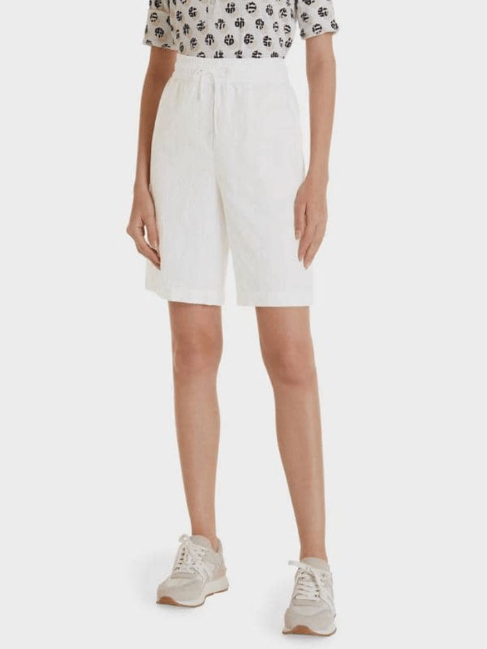 Marc Cain Sports Shorts Marc Cain Sports Off White Linen Blend Shorts SS 83.02 W03 Col 110 izzi-of-baslow
