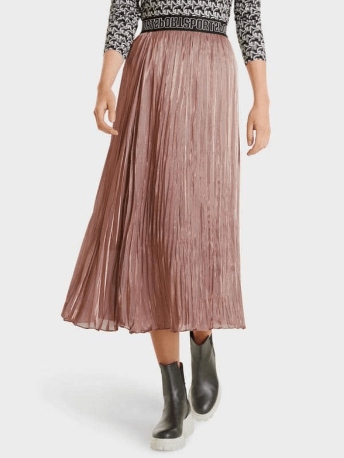 Marc Cain Sports Skirts Marc Cain Sports Shimmer Pink Pleated Skirt SS 71.21 W87 COL 208 izzi-of-baslow