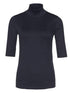 Marc Cain Sports Tops Marc Cain Basic Turtle-neck Top In Ribbed Jersey Navy +E 48.04 J50 izzi-of-baslow