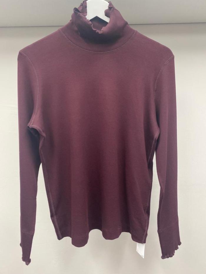 Marc Cain Sports Tops Marc Cain Sports Basic Ribbed Turtle Neck Top Burgundy KS 48.24 J50 295 izzi-of-baslow