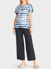 Marc Cain Sports Tops Marc Cain Sports Blue Batik Printed Top US 48.50 J26 COL 395 izzi-of-baslow