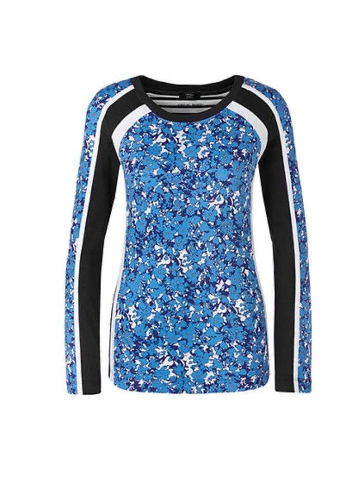 Marc Cain Sports Tops Marc Cain Sports Blue Floral Printed Top QS 48.24 J14 323 izzi-of-baslow
