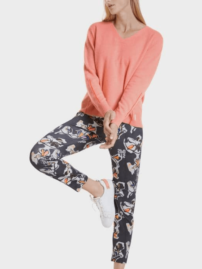 Marc Cain Sports Tops Marc Cain Sports Coral Pink Cashmere Jumper SS 41.06 M52 COL 463 izzi-of-baslow