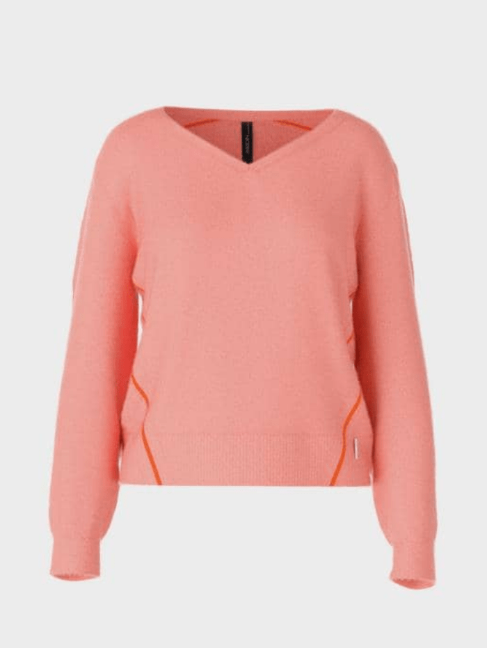 Marc Cain Sports Tops Marc Cain Sports Coral Pink Cashmere Jumper SS 41.06 M52 COL 463 izzi-of-baslow