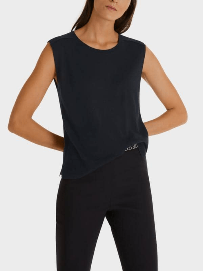 Marc Cain Sports Tops Marc Cain Sports Fine Knit Navy Top SS 61.04 M80 COL 395 izzi-of-baslow