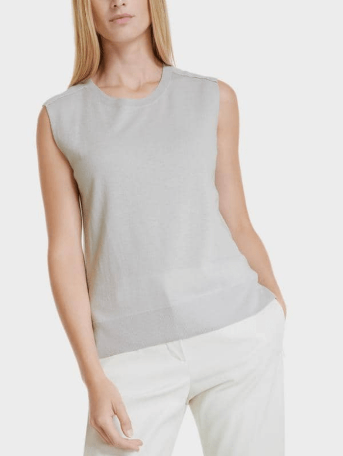 Marc Cain Sports Tops Marc Cain Sports Grey Fine Knit Top SS 61.04 M80 COL 803 izzi-of-baslow