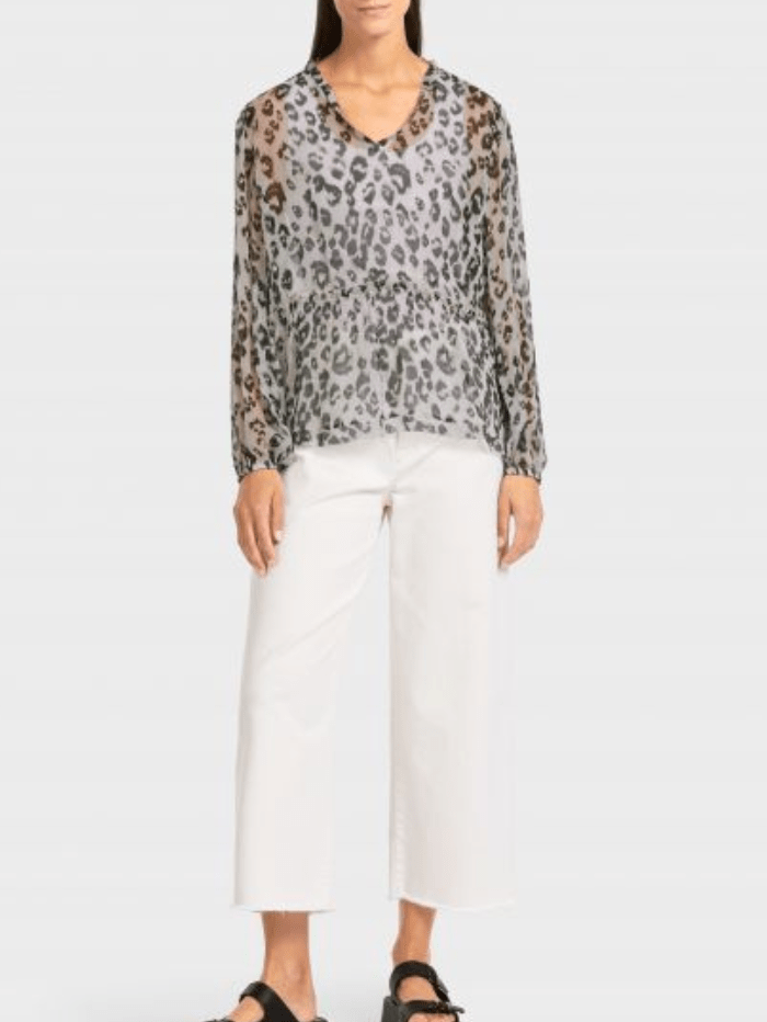 Marc Cain Sports Tops Marc Cain Sports Lavender Animal Print Blouse US 51.10 W59 COL 705 izzi-of-baslow