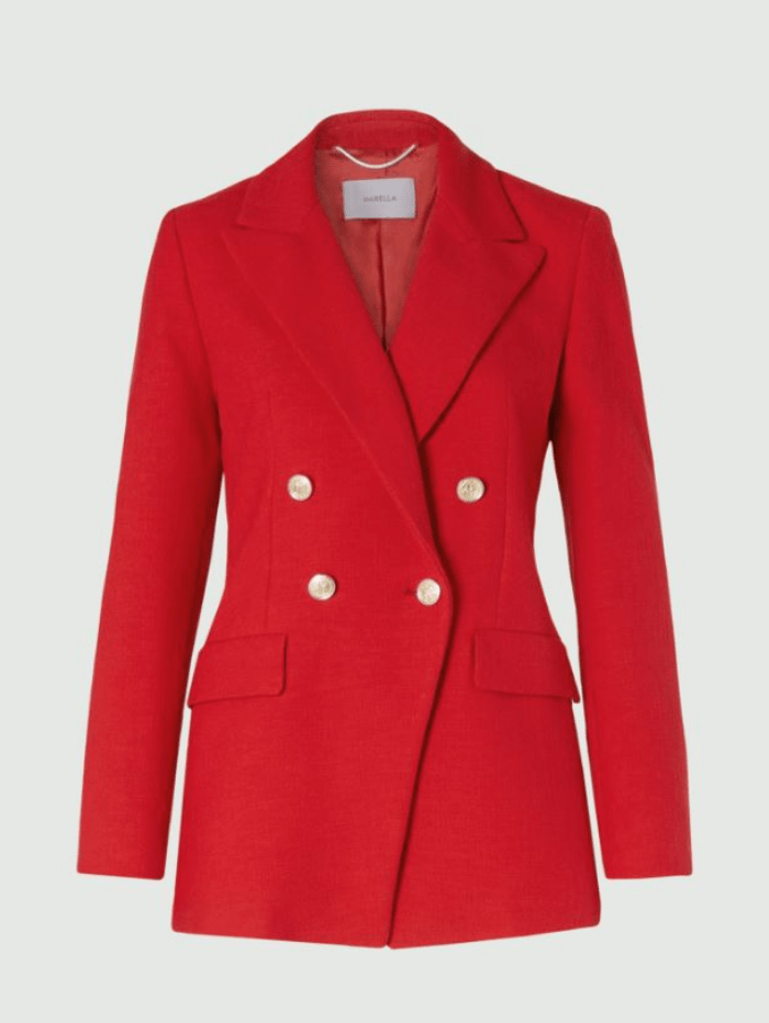 Marella Coats and Jackets Marella ARETUSA Red Double-Breasted Blazer 30410621 200 izzi-of-baslow
