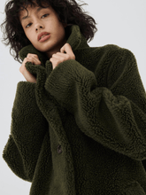 Marella Coats and Jackets Marella CORINNE Olive Green Teddy Coat 34560227 002 izzi-of-baslow