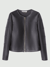 Marella Coats and Jackets Marella ISTMO Black Perforated Style Jacket 39110121 001 izzi-of-baslow