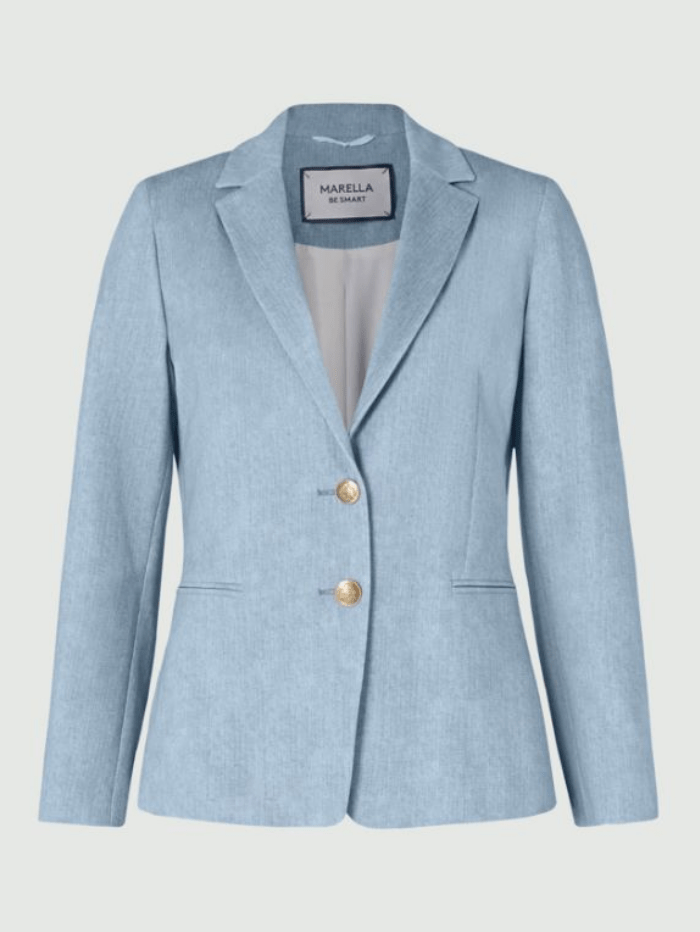 Marella Coats and Jackets Marella MOMENT Light Blue Blazer 39110424 001 izzi-of-baslow