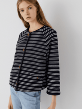 Marella Coats and Jackets Marella PRISMA Striped Jacket Midnight Blue 39110814 izzi-of-baslow