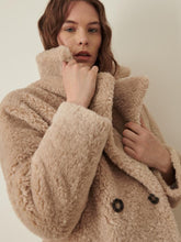Marella Coats and Jackets Marella TRAMA Teddy Bear Sand Coat 34560116 izzi-of-baslow