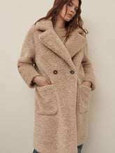 Marella Coats and Jackets Marella TRAMA Teddy Bear Sand Coat 34560116 izzi-of-baslow