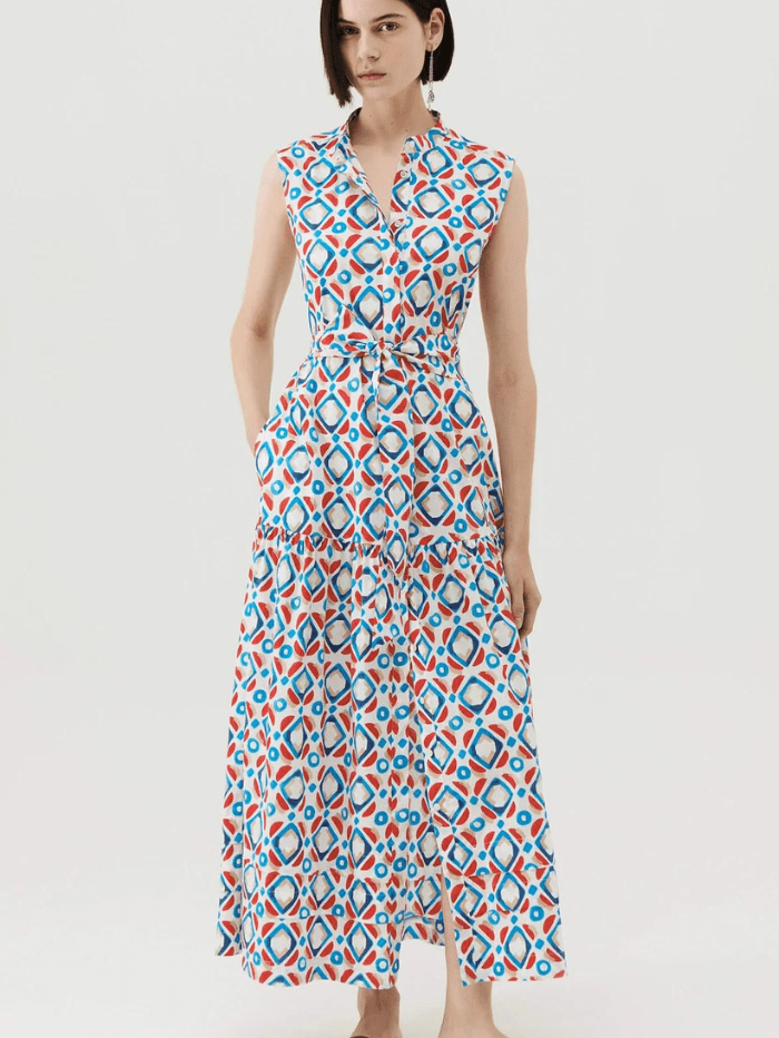 Marella Tequila Red Printed Dress 23322138322 001 izzi-of-baslow