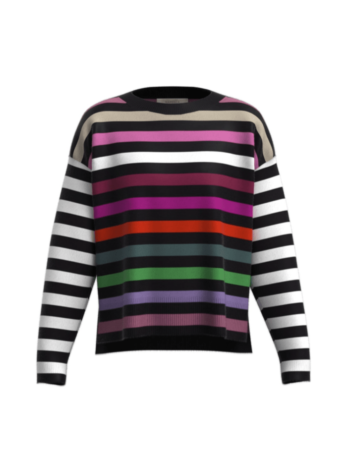 Marella Knitwear Marella FEDE Multi Striped Jumper 33660328 001 izzi-of-baslow