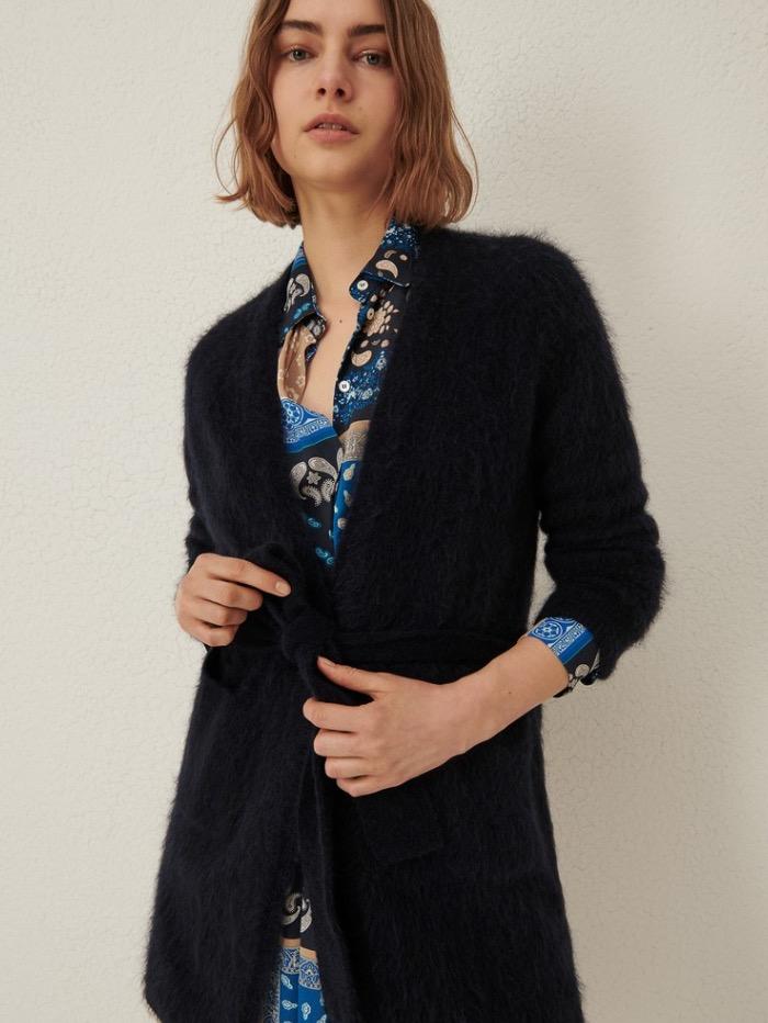 Marella Knitwear Marella IONIO Navy Cardigan 33460318 001 izzi-of-baslow