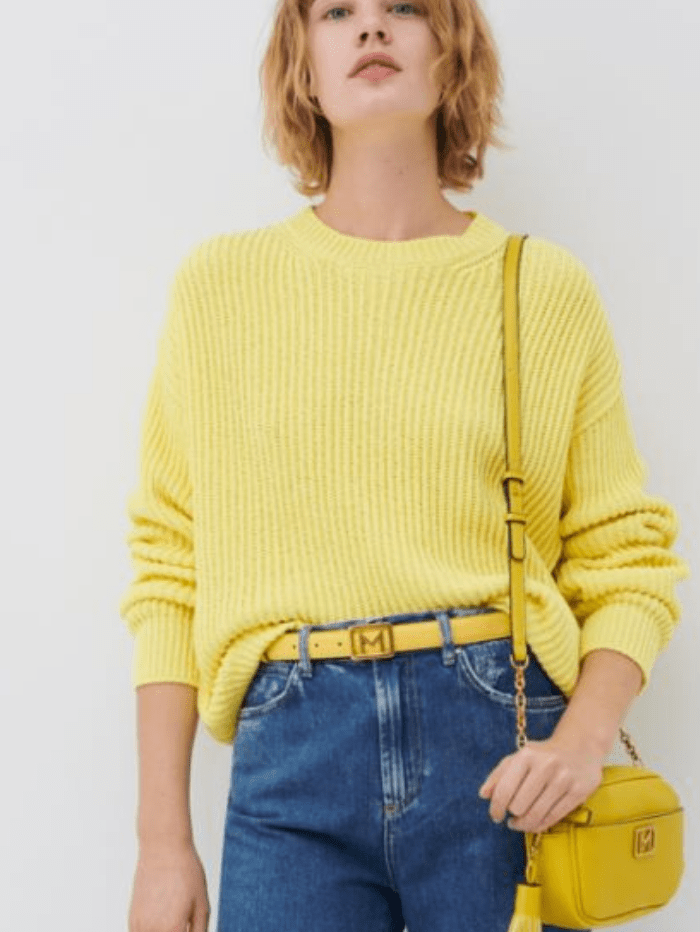 Marella Knitwear Marella MOSTO Yellow Knitted Sweater 33611321 001 izzi-of-baslow