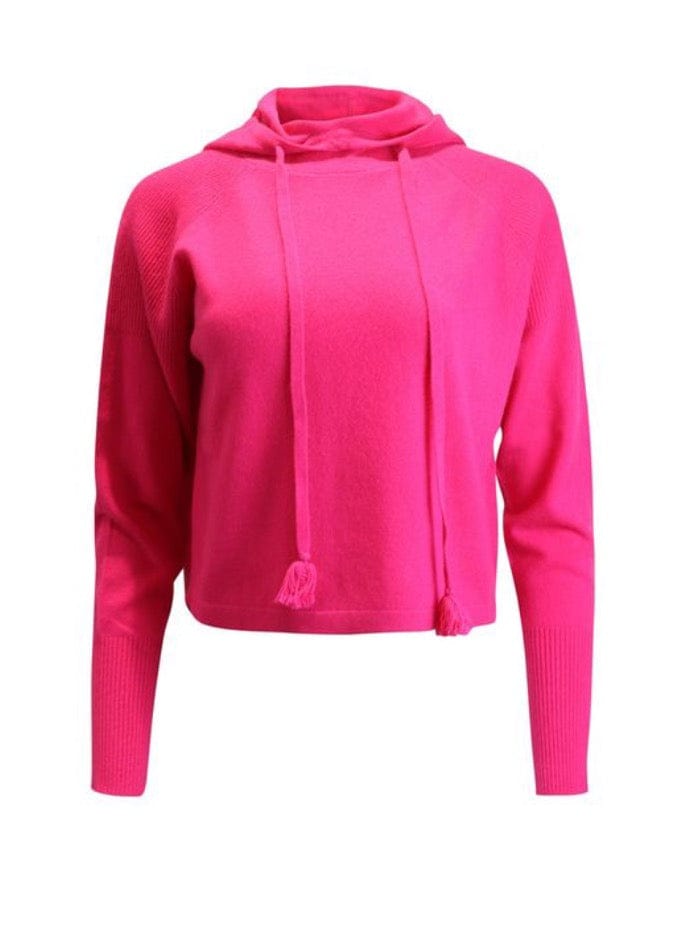 Marella Knitwear Marella S FECOLA Wool and Cashmere Fuchsia Pink Hoodie 33661416 250 izzi-of-baslow