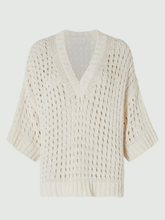 Marella Knitwear Marella SDRAIO Wool White Mesh Sweater 33611525 001 izzi-of-baslow