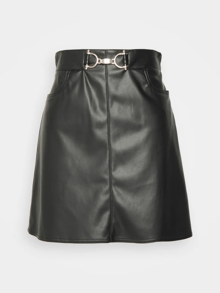 Marella Skirts Marella ARABO Black Faux Leather Skirt 37760228 002 izzi-of-baslow
