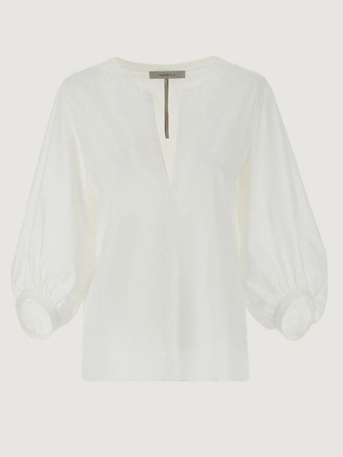 Marella Tops Marella MASTER White Balloon Sleeve Shirt 31111612200 izzi-of-baslow