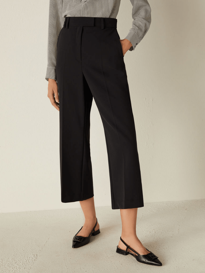 Marella Trousers Marella MAYACA Black Cropped Trousers 31313011 izzi-of-baslow