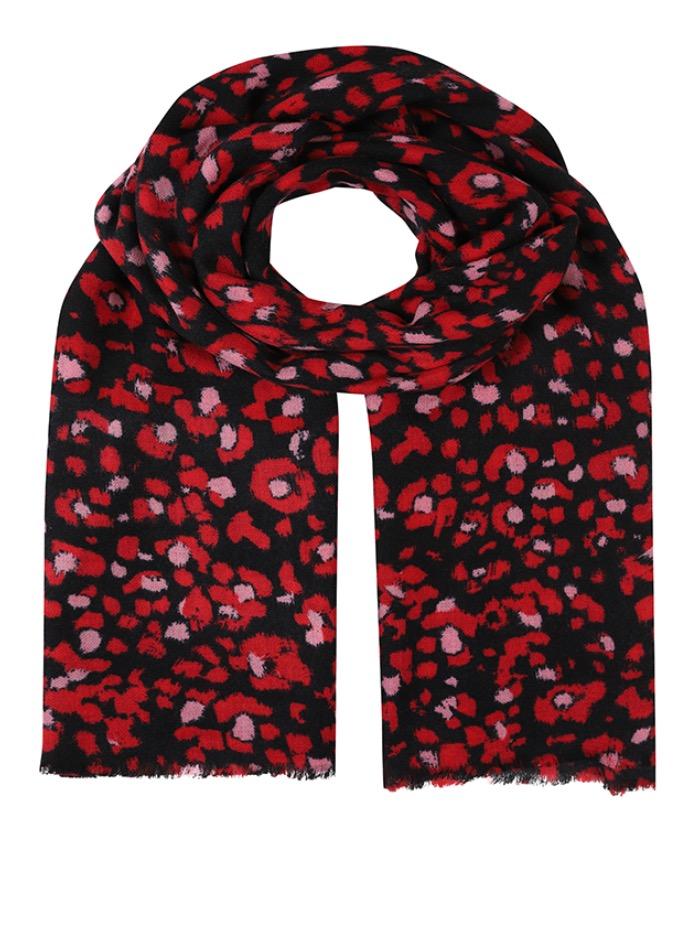 Mercy Delta Accessories One Size Mercy Delta Woven Leopard Ruby Cashmere Wrap izzi-of-baslow