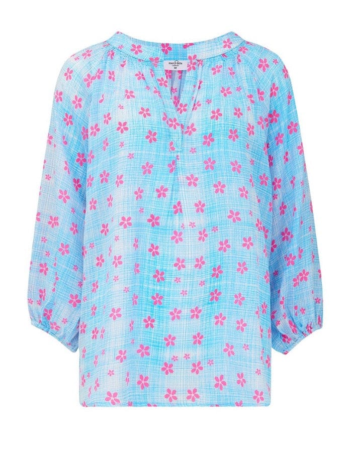 Mercy Delta Tops Mercy Delta Clevedon Aster Tropicana Printed Blouse izzi-of-baslow