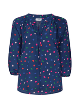 Mercy Delta Tops Mercy Delta Clevedon Ladybird Sapphire Printed Blouse izzi-of-baslow