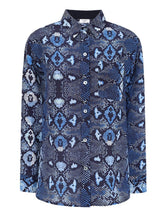 Mercy Delta Tops Mercy Delta Goodwood Mamba Sky Blue Snake-Print Shirt izzi-of-baslow